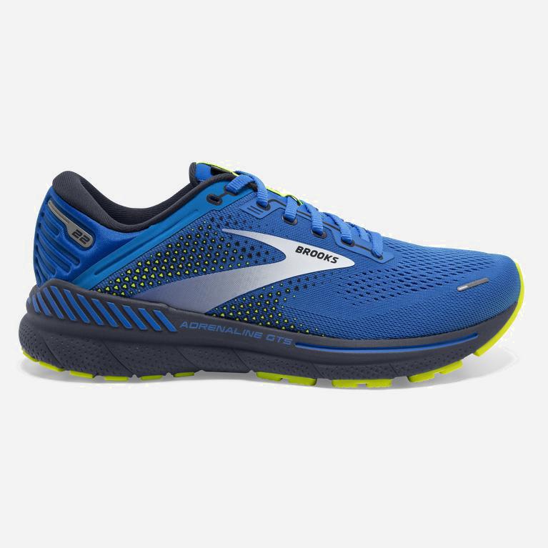 Tenis Brooks Correr Adrenaline Gts 22 Supportive Hombre Zapatillas En Asfalto - Azules / Verdes Amar